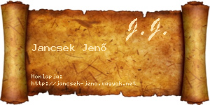 Jancsek Jenő névjegykártya