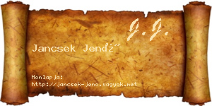 Jancsek Jenő névjegykártya