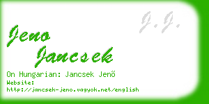 jeno jancsek business card