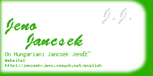 jeno jancsek business card